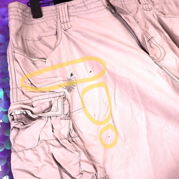CHINO CARGO SHORTS 32 Ecko Unltd *FLAWED* Khaki Tan Casual Summer Cotton Travel - Picture 4 of 10
